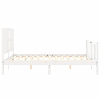 Bed Frame without Mattress White 160x200 cm Solid Wood Pine