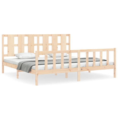 Bed Frame without Mattress 200x200 cm Solid Wood Pine