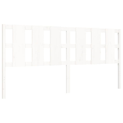 Bed Frame without Mattress White 200x200 cm Solid Wood Pine