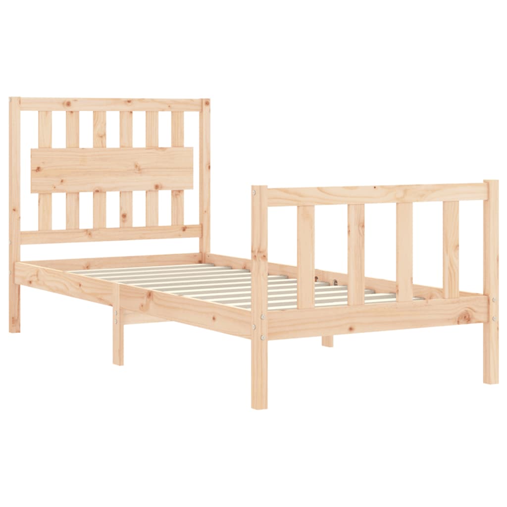 Bed Frame without Mattress Single Solid Wood Pine