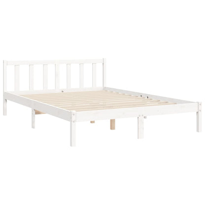 Bed Frame without Mattress White 140x190 cm Solid Wood Pine