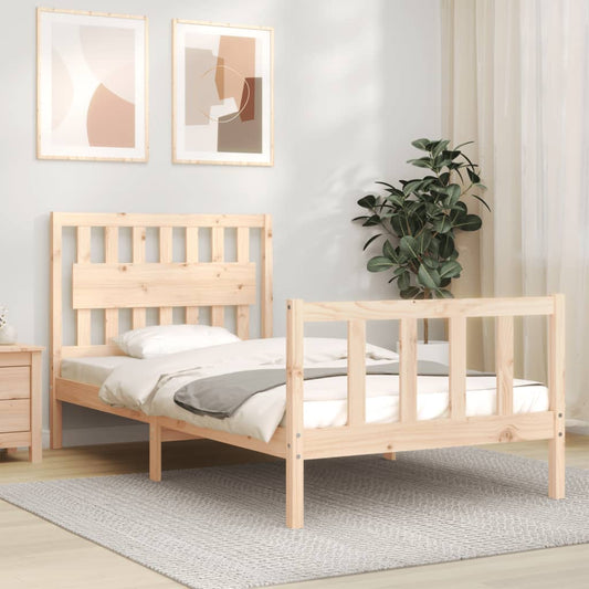 Bed Frame without Mattress 100x200 cm Solid Wood Pine