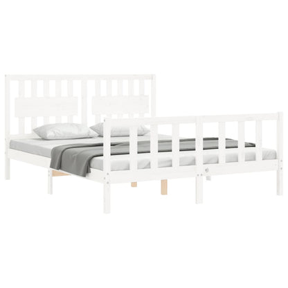Bed Frame without Mattress White 160x200 cm Solid Wood Pine