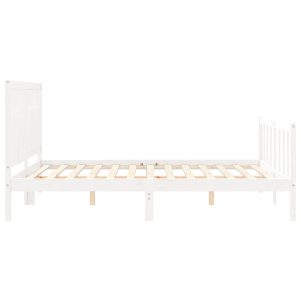 Bed Frame without Mattress White 160x200 cm Solid Wood Pine
