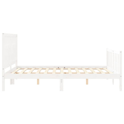 Bed Frame without Mattress White 160x200 cm Solid Wood Pine