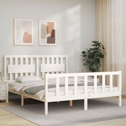 Bed Frame without Mattress White 160x200 cm Solid Wood Pine