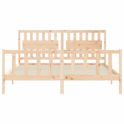 Bed Frame without Mattress Super King Size Solid Wood Pine