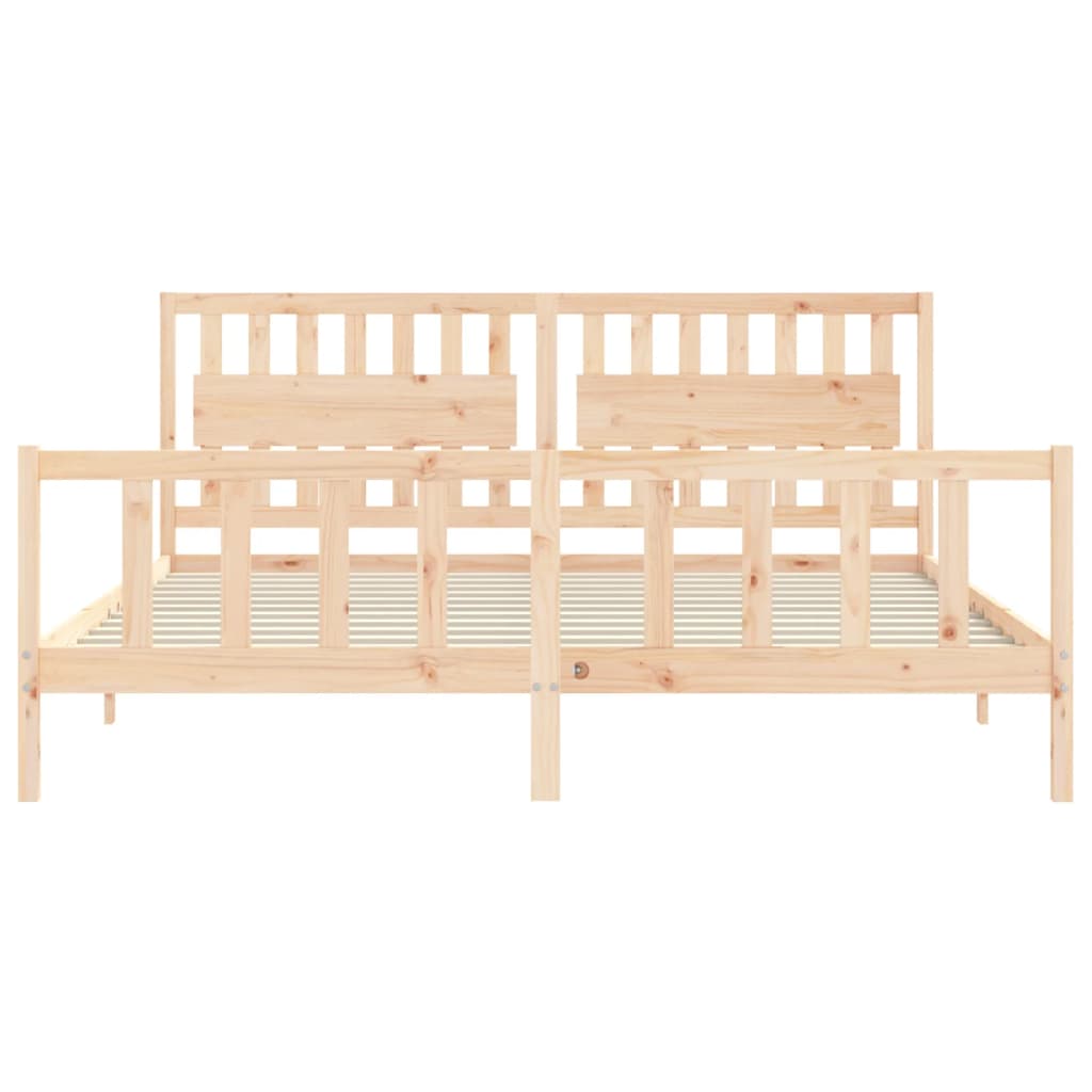 Bed Frame without Mattress 200x200 cm Solid Wood Pine