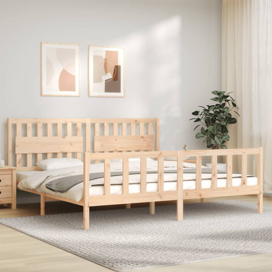 Bed Frame without Mattress 200x200 cm Solid Wood Pine