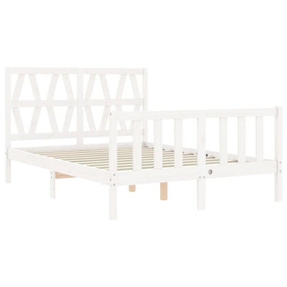 Bed Frame without Mattress White 120x200 cm Solid Wood Pine