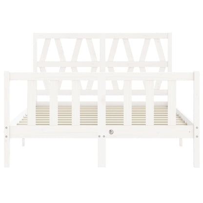 Bed Frame without Mattress White 120x200 cm Solid Wood Pine