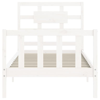 Bed Frame without Mattress White 90x200 cm Solid Wood Pine