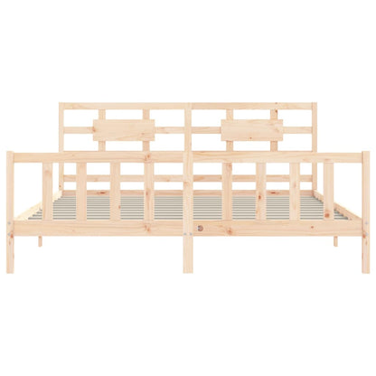 Bed Frame without Mattress 200x200 cm Solid Wood Pine