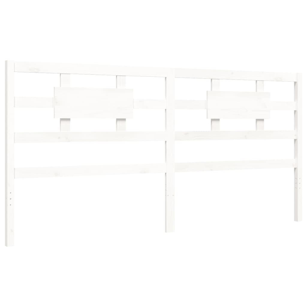 Bed Frame without Mattress White 200x200 cm Solid Wood Pine