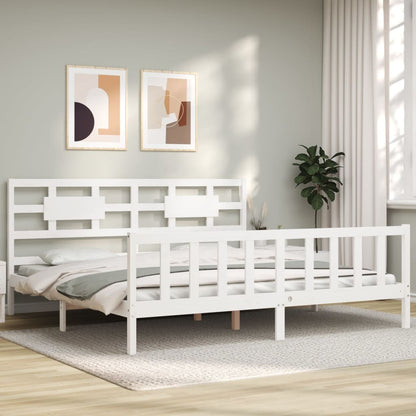 Bed Frame without Mattress White 200x200 cm Solid Wood Pine