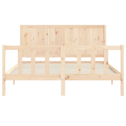 Bed Frame without Mattress King Size Solid Wood Pine