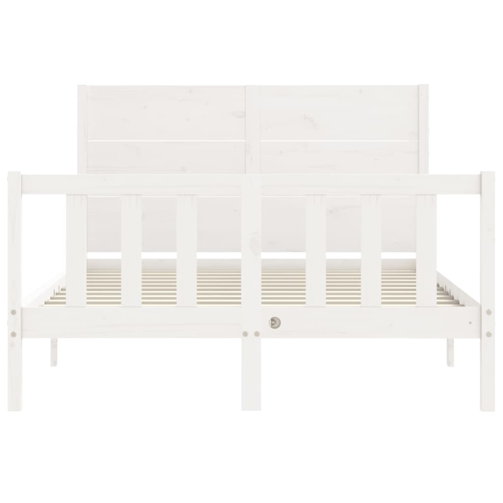 Bed Frame without Mattress White 140x190 cm Solid Wood Pine