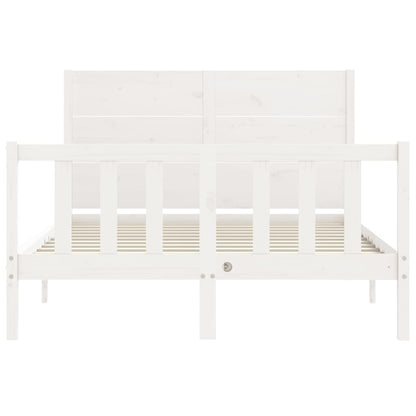 Bed Frame without Mattress White 140x190 cm Solid Wood Pine