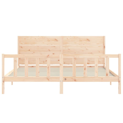 Bed Frame without Mattress 200x200 cm Solid Wood Pine