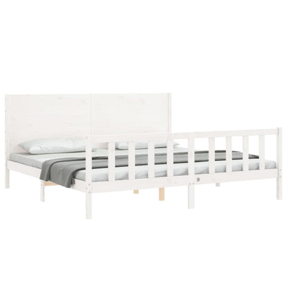 Bed Frame without Mattress White 200x200 cm Solid Wood Pine