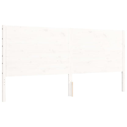 Bed Frame without Mattress White 200x200 cm Solid Wood Pine