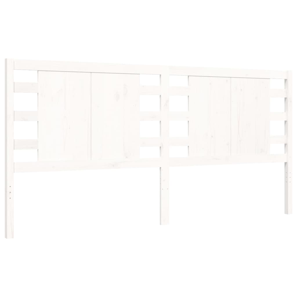 Bed Frame without Mattress White 200x200 cm Solid Wood Pine