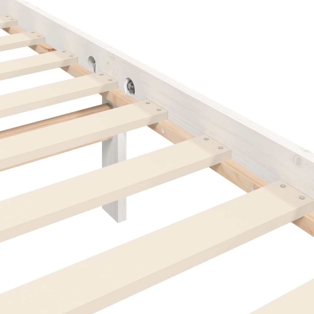 Bed Frame without Mattress White 200x200 cm Solid Wood Pine