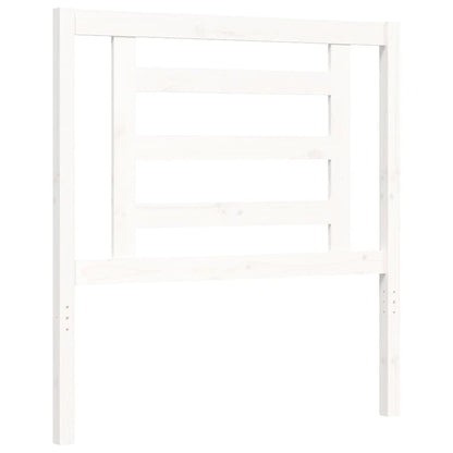 Bed Frame without Mattress White Single Solid Wood Pine