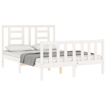 Bed Frame without Mattress White 140x190 cm Solid Wood Pine