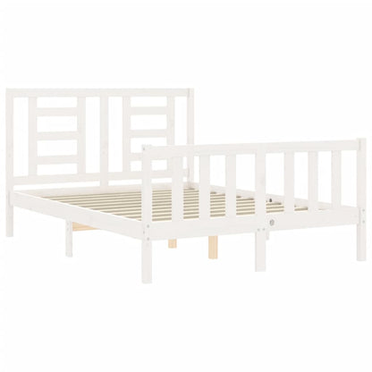 Bed Frame without Mattress White 140x190 cm Solid Wood Pine