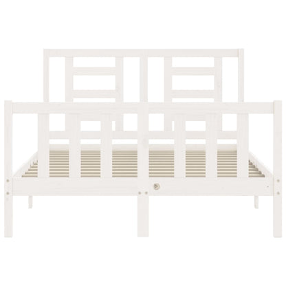 Bed Frame without Mattress White 140x190 cm Solid Wood Pine