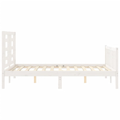 Bed Frame without Mattress White 140x190 cm Solid Wood Pine
