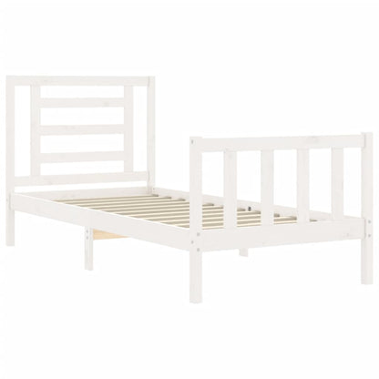 Bed Frame without Mattress White 90x200 cm Solid Wood Pine