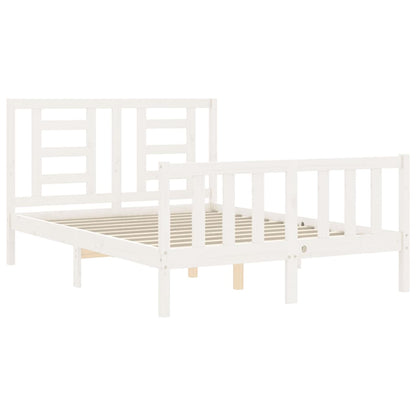 Bed Frame without Mattress White 140x200 cm Solid Wood Pine