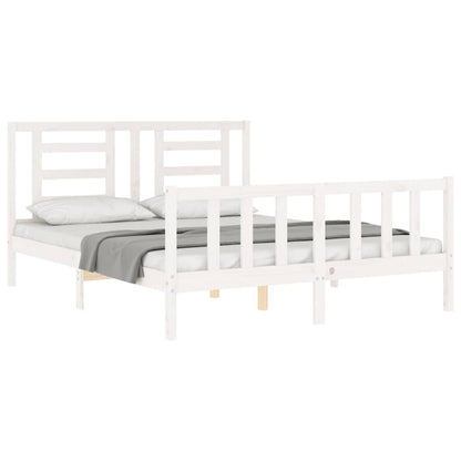 Bed Frame without Mattress White 160x200 cm Solid Wood Pine