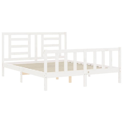 Bed Frame without Mattress White 160x200 cm Solid Wood Pine