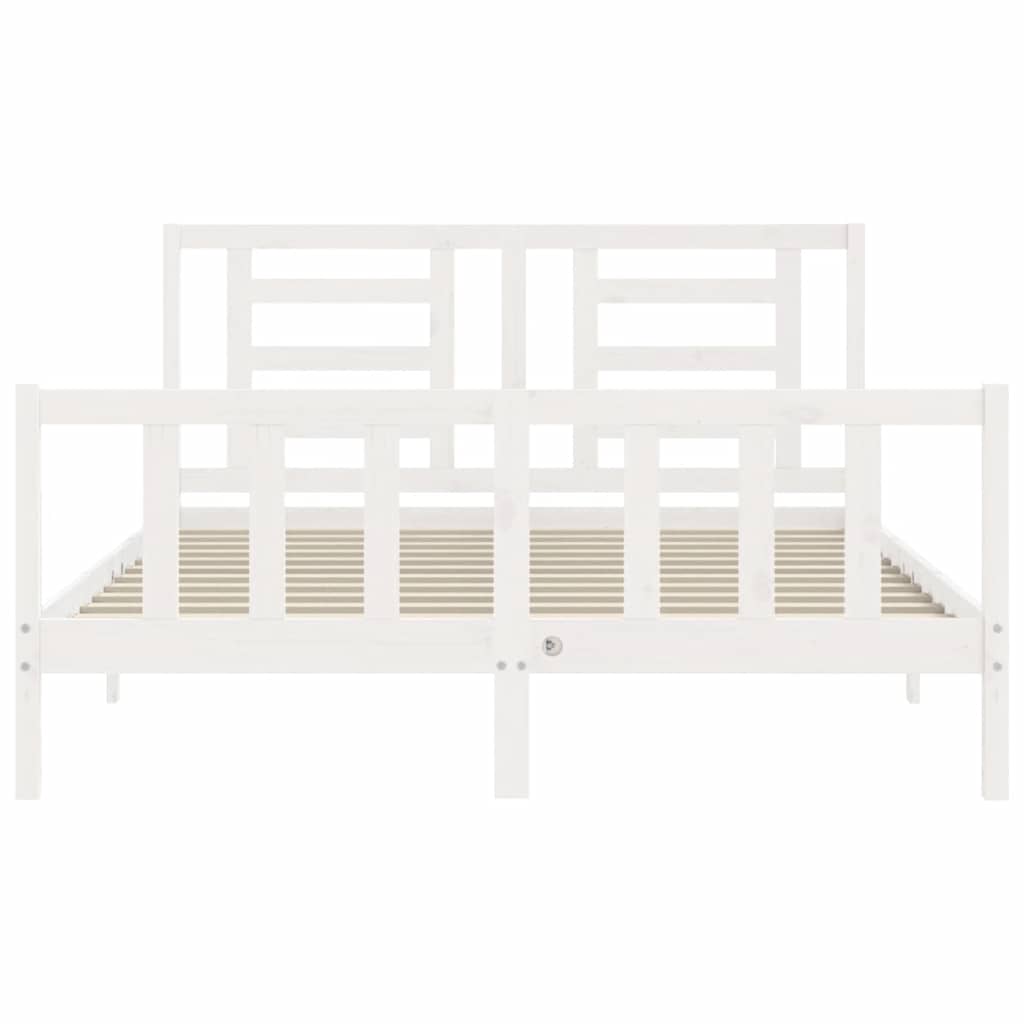 Bed Frame without Mattress White 160x200 cm Solid Wood Pine