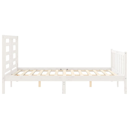 Bed Frame without Mattress White 160x200 cm Solid Wood Pine