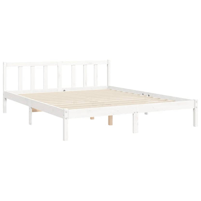 Bed Frame without Mattress White 160x200 cm Solid Wood Pine