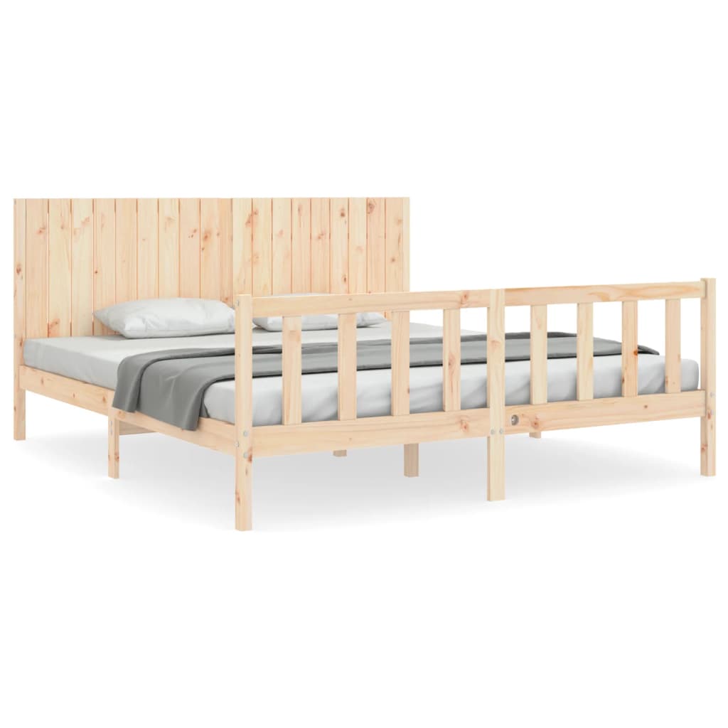 Bed Frame without Mattress Super King Size Solid Wood Pine