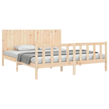 Bed Frame without Mattress Super King Size Solid Wood Pine