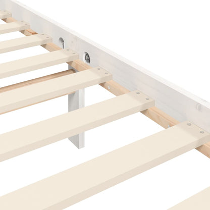Bed Frame without Mattress White 200x200 cm Solid Wood Pine