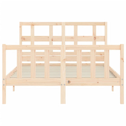 Bed Frame without Mattress Double Solid Wood Pine