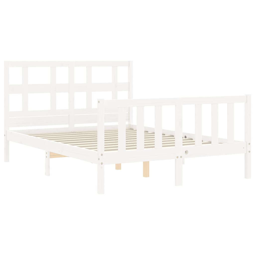 Bed Frame without Mattress White 140x190 cm Solid Wood Pine