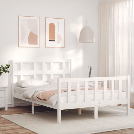 Bed Frame without Mattress White 120x200 cm Solid Wood Pine