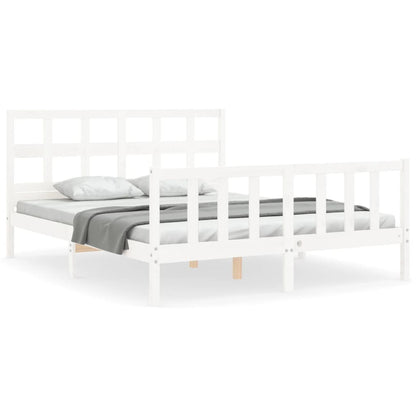 Bed Frame without Mattress White 160x200 cm Solid Wood Pine