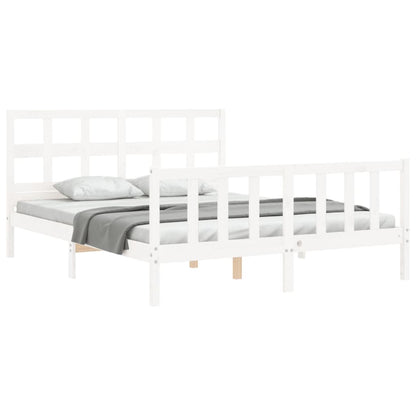 Bed Frame without Mattress White 160x200 cm Solid Wood Pine