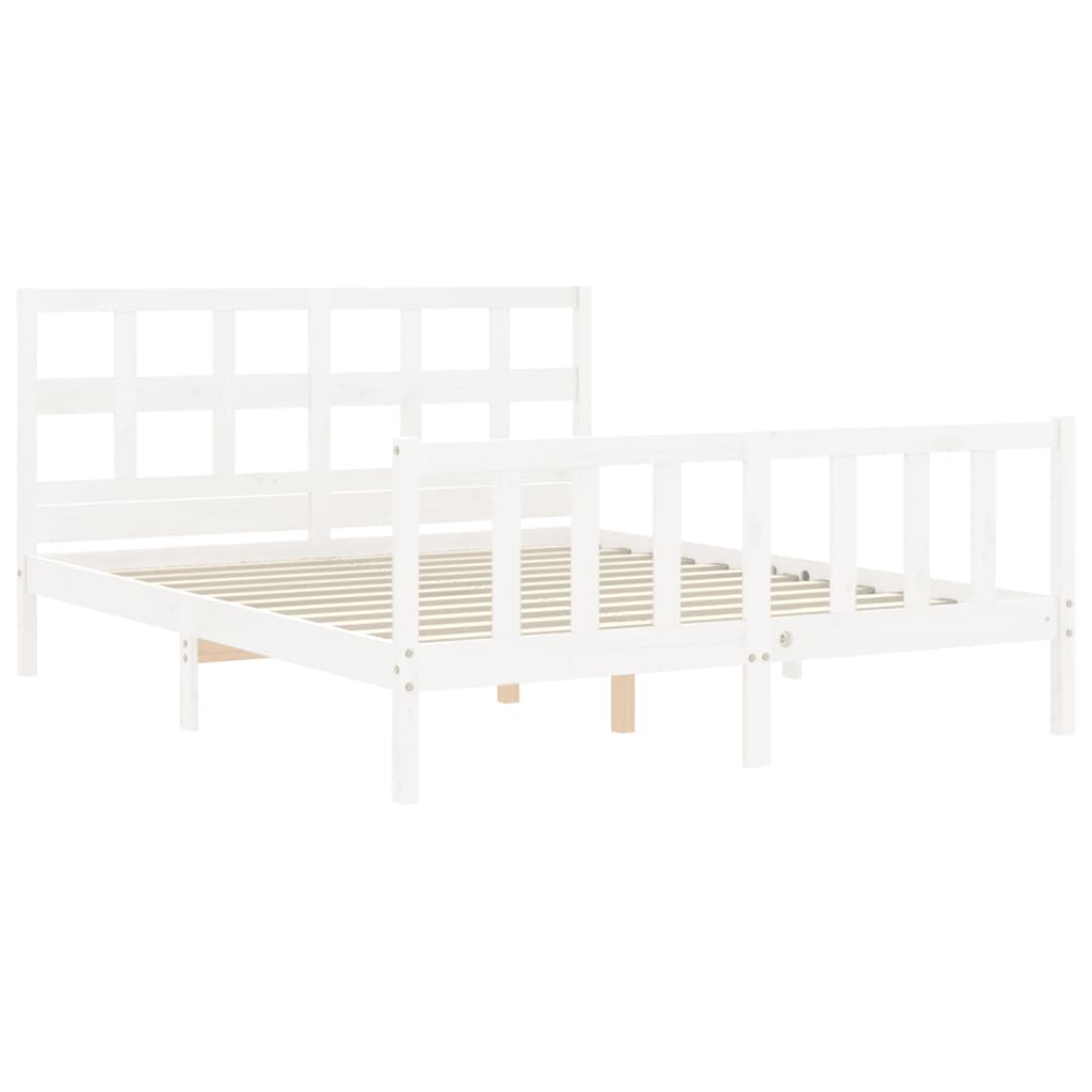 Bed Frame without Mattress White 160x200 cm Solid Wood Pine