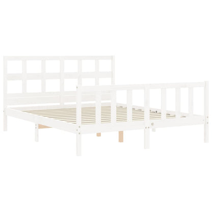Bed Frame without Mattress White 160x200 cm Solid Wood Pine