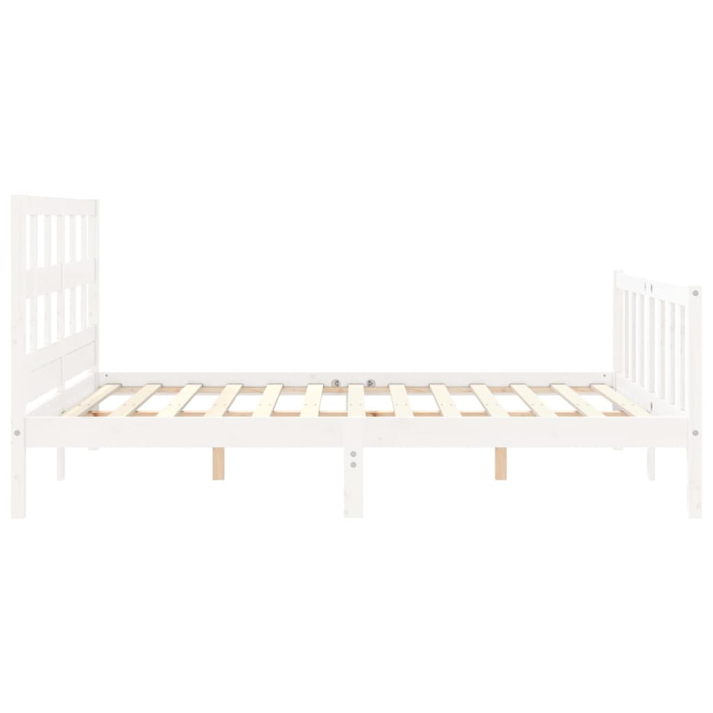 Bed Frame without Mattress White 160x200 cm Solid Wood Pine